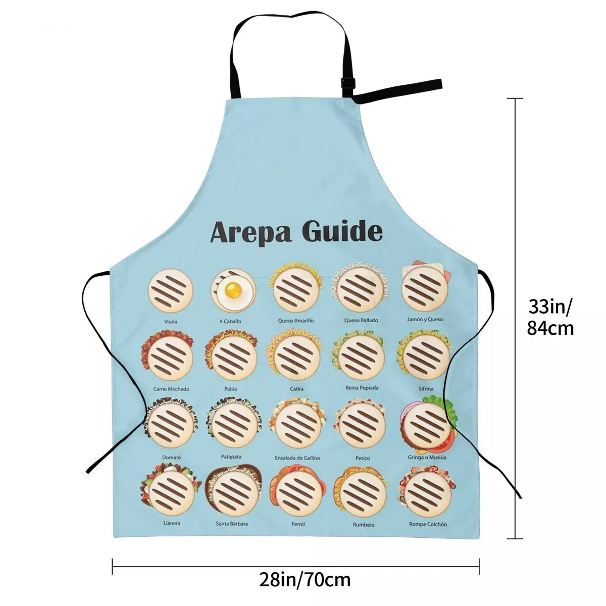 Arepa Guide Venezuela Latin Fast Food Aprons Chef Cooking Baking Tablier Sleeveless Bib Kitchen Cleaning Pinafore for Women Men