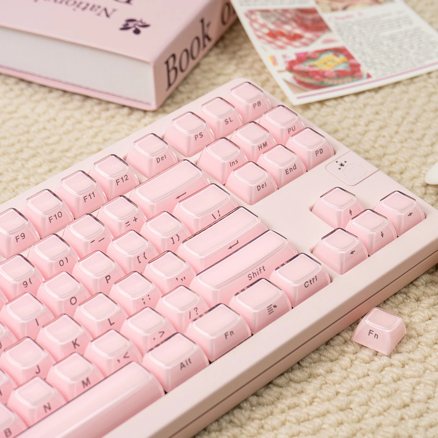 Pink Translucent Clear Keyboard Keycap OEM Profile Jello Crystal Keycap for Cherry Gateron MX Switches Mechanical Gamer Keyboard