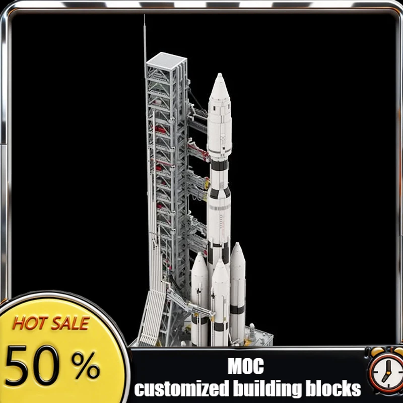 

NEW 11160Parts Saturn V MLV-25L rocket Mobile Launcher and Launch Umbilical Tower model DIY creative ideas Assembly Puzzle Gift