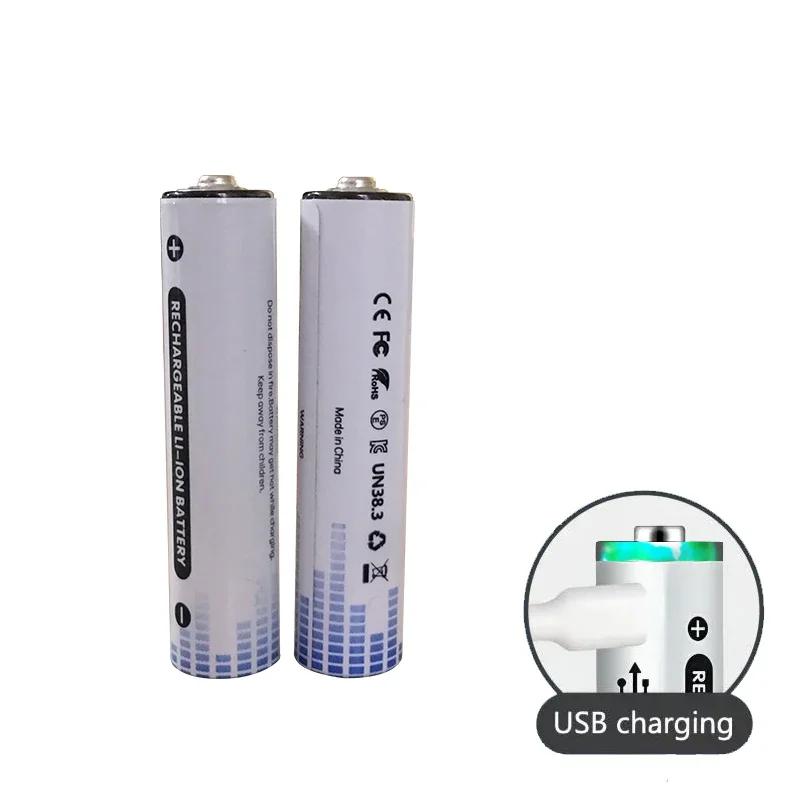 Batterie au lithium aste USB de type C, charge rapide, adaptée à la télécommande, lampe de poche, jouet électrique, AAA, 1.5V, 600mWh