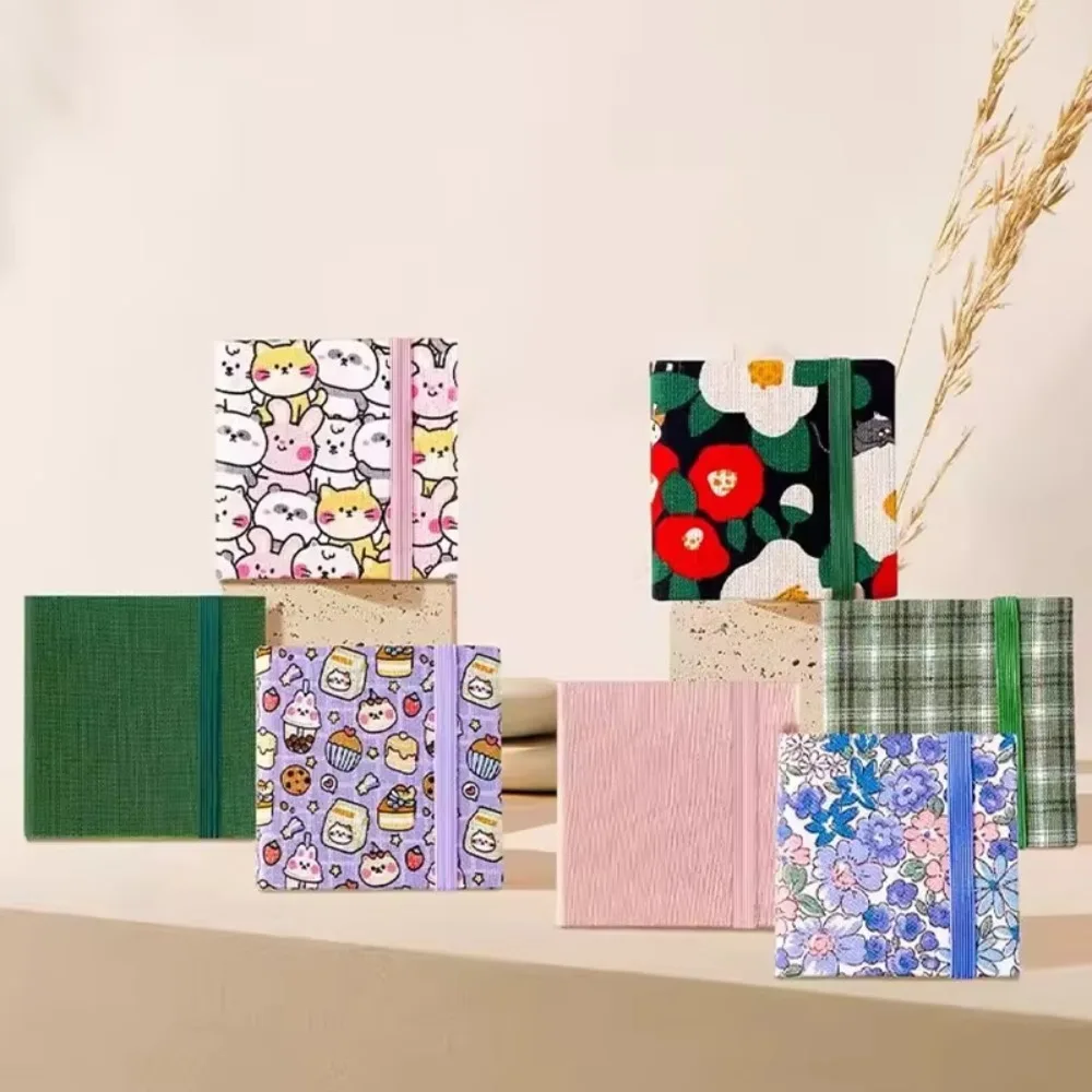 

Flower Mini Fabric Watercolor Book Colorful Paper Pad Watercolor Sketchbook Square Portable Mini Watercolor Painting Book
