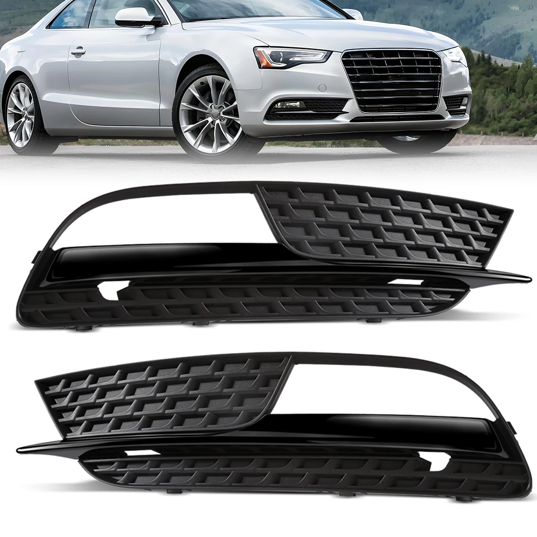 

For Audi A5 2012 2013 2014 2015 2016 8T0807681H 8T0807682H Car Parts Car Front Bumper Fog Light Lamp Grille Grill Cover ﻿