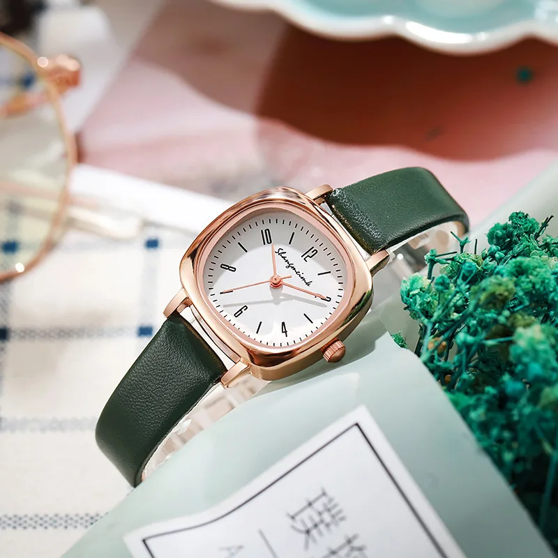 

Минималистичные винтажные часы с маленьким квадратным циферблатом для женщин и девочек, повседневные часы с тонким ремешком для студентов, подарок, женские часы Reloj Mujer