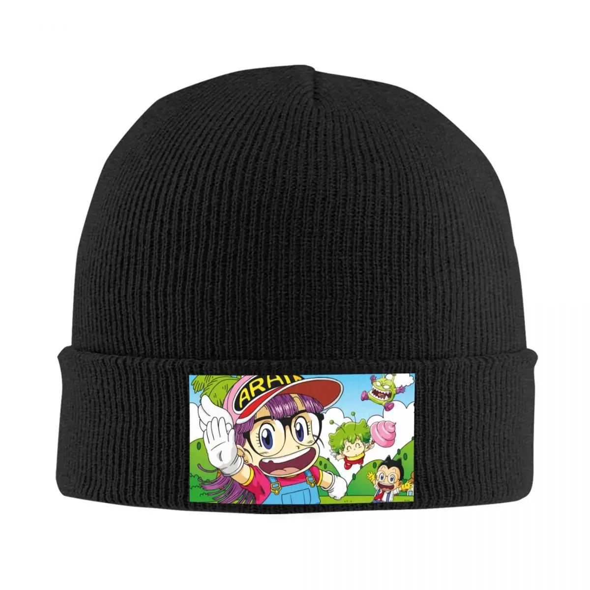 

Arale аниме милые вязаные шапки с надписью Dr Slump, головные уборы, шапочки, облегающие шапки, Теплая Лыжная Шапка, облегающая шапка