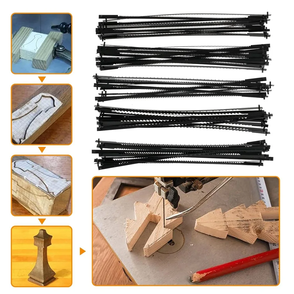 

A04G-Fretsaw Blades For Scroll Saw(127 Mm)- 10/15/18/20/24 Teeth, Includes Pin, 60 Pieces Set