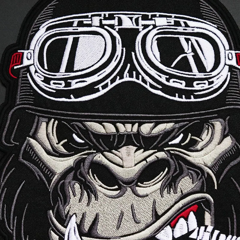 Grande locomotiva Cool Gorilla Size: 28.5x19.3CM ricamo Patch abbigliamento Iron Bicycle Sticker Emblem Stripe Sticker