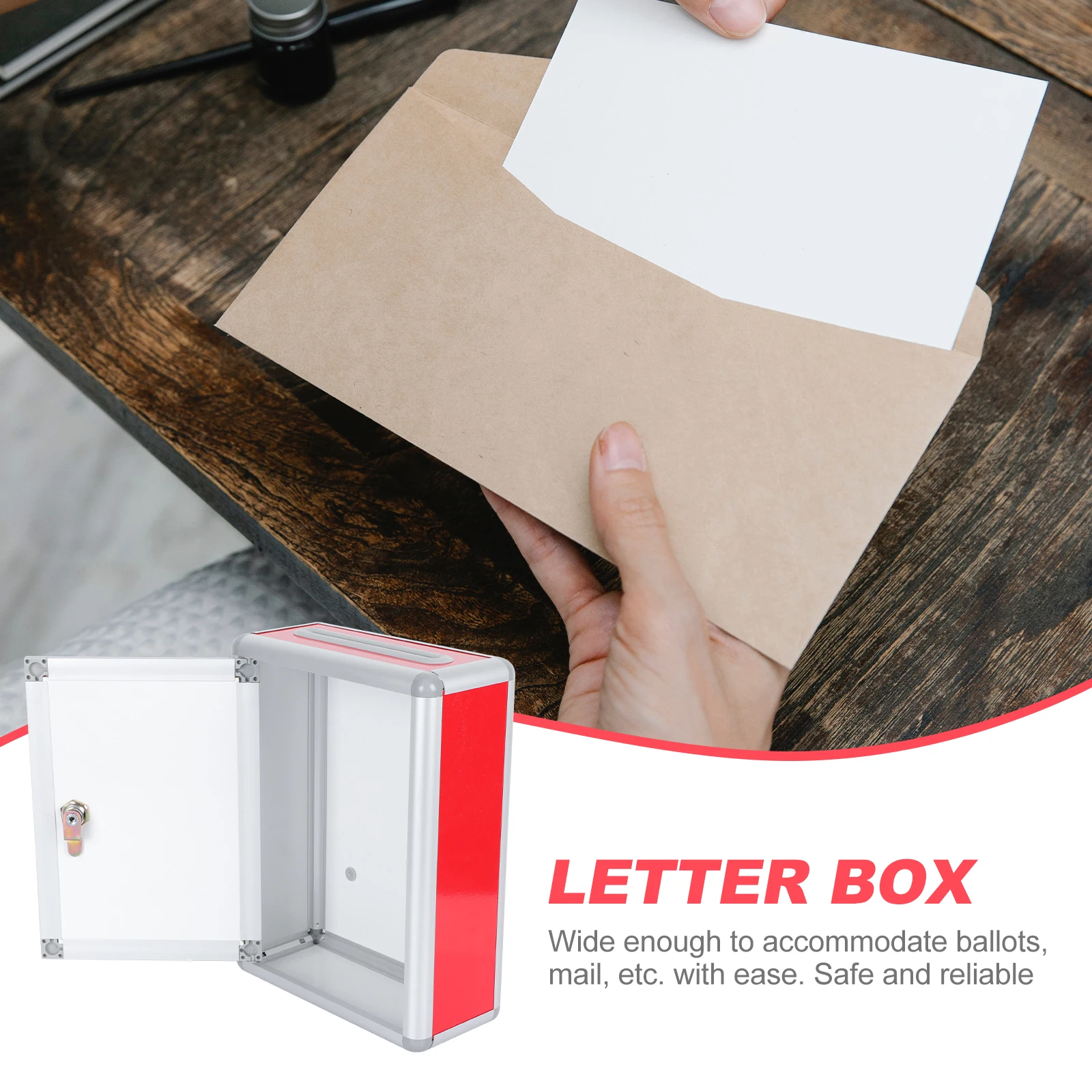 

Lockable Suggestion Mailbox Metal Letter Storage Container Practical Envelope Case Office Home Decorative Post Useful Household
