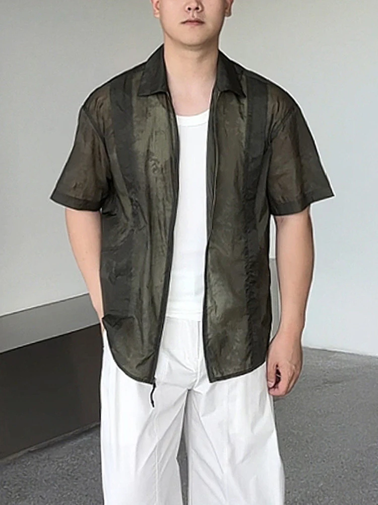 

Легкие повседневные мужские летние футболки в корейском стиле, простые, стильные, дышащие, свободного кроя, на молнии