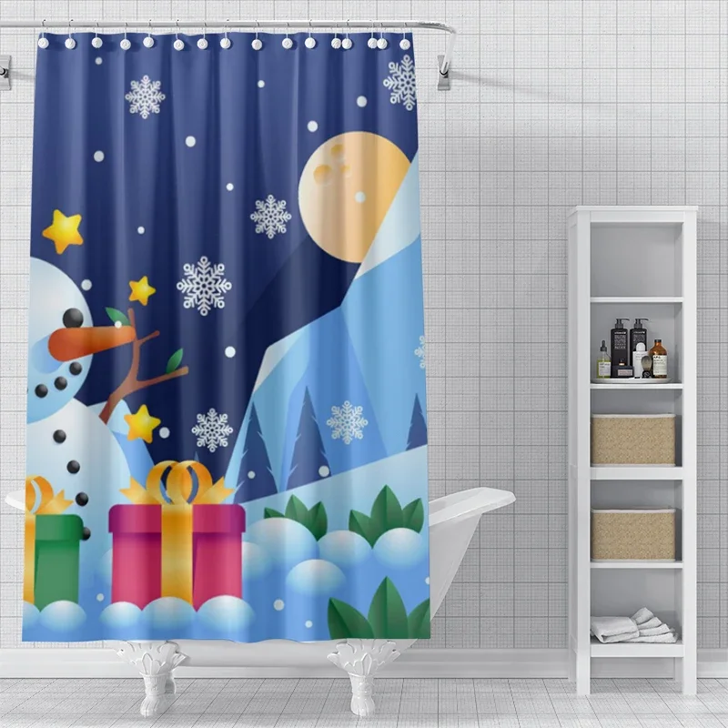 

Home decoration shower curtains for bathroom waterproof curtain fabric Modern Nordic style Living Room Merry Christmas wintXT6@！