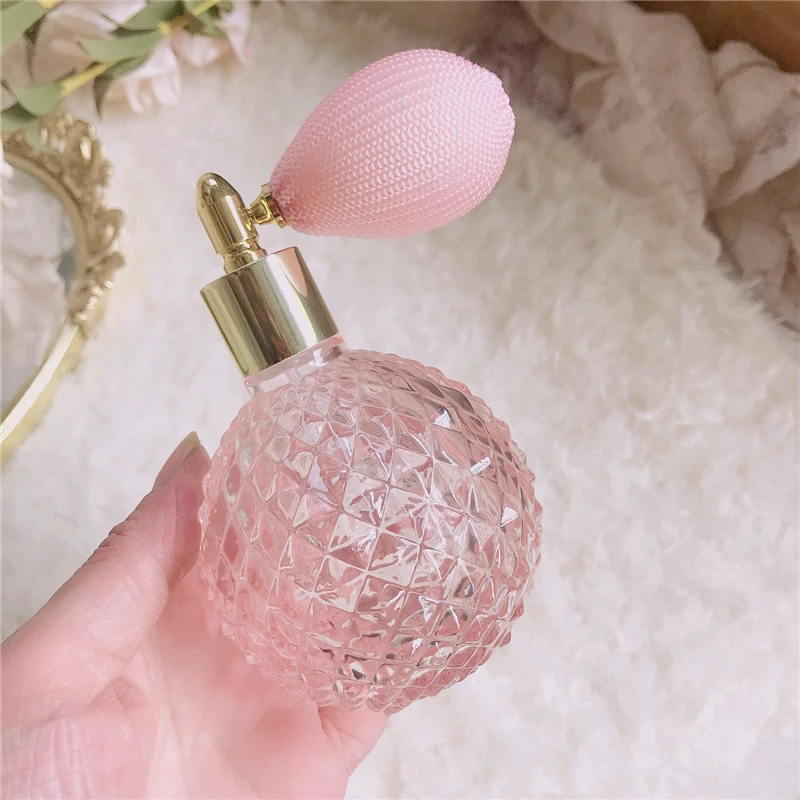 

100ml Crystal Art Vintage Style Empty Refillable Perfume Atomizer Long Tassel Spray Bitter Bottle With Air Bag