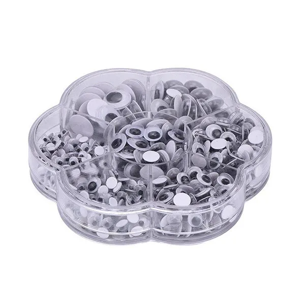 700Pieces Activity Wiggle Eyes Self Adhesive Assorted Sizes Black Stickers for DIY Craft Scrapbooking Handcraft Decoration