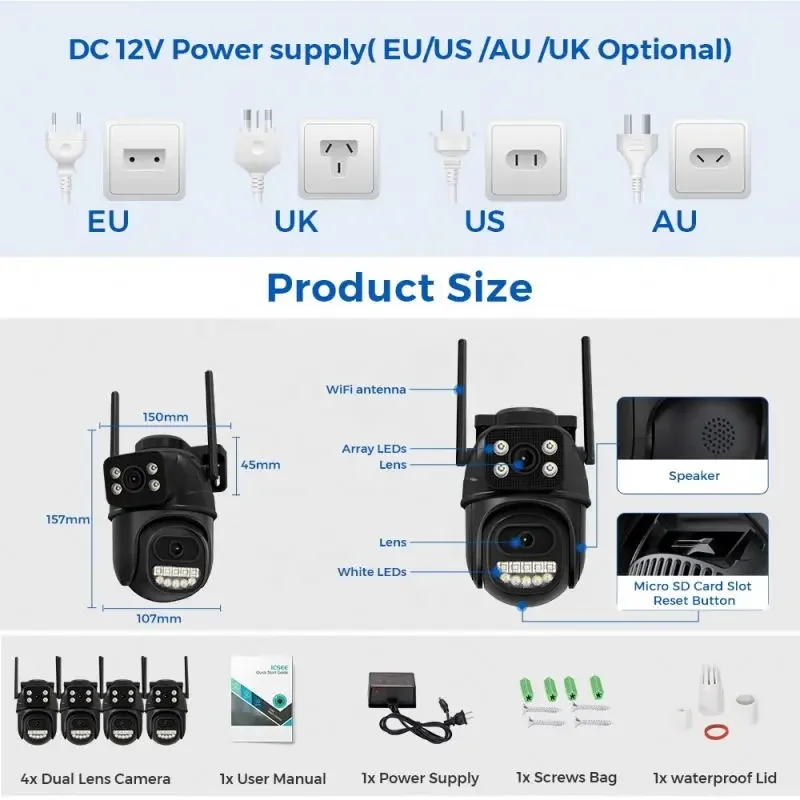 Camera Security System Wired with Sound Full Internal Surveillance 50Ps for Business Outside Receiver Wi Fi Video