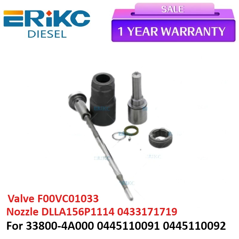 

Overhaul Repair Kits Nozzle DLLA156P1114 0433171719 Valve F00VC01033 for Fuel Injector 33800-4A000 0445110091 0445110092