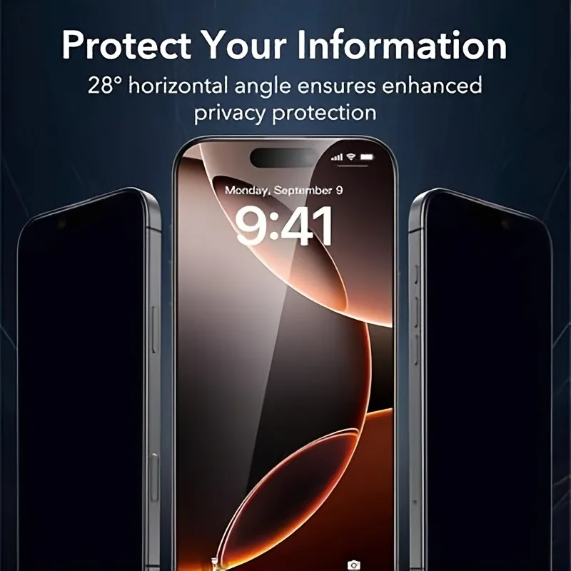 2 قطعة 9H واقي شاشة الخصوصية عالي المتانة متوافق مع iPhone 17 16 Pro Max 15 14 13 12 11 Pro Mini 15 14 Plus XR Glass