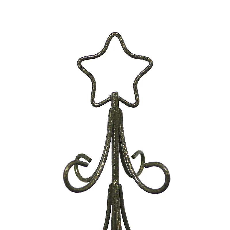 البرونزية الحديد شجرة عيد الميلاد الحلي مع 12 قطعة الملونة لطيف مصغرة الفطر الزجاج المعلقات اكسسوارات المنزل منضدية عيد الميلاد ديكور