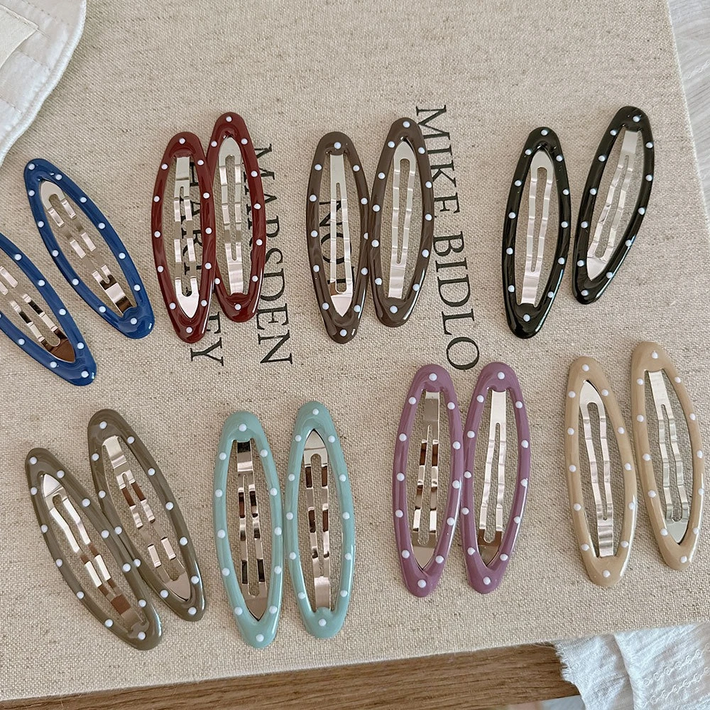 

Korean Dotted Oval Clip Basic Children's Clip-On Hair Accessory Trendy Hair Accessory for Girls