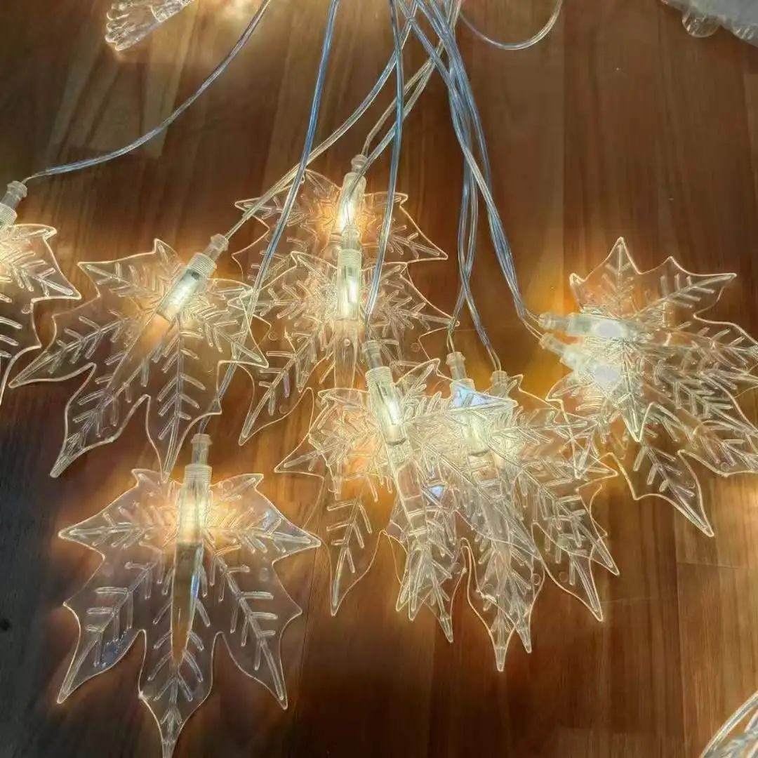 luxury plug in  wedding ceiling decoration maple leaf roof hanging lights set kit