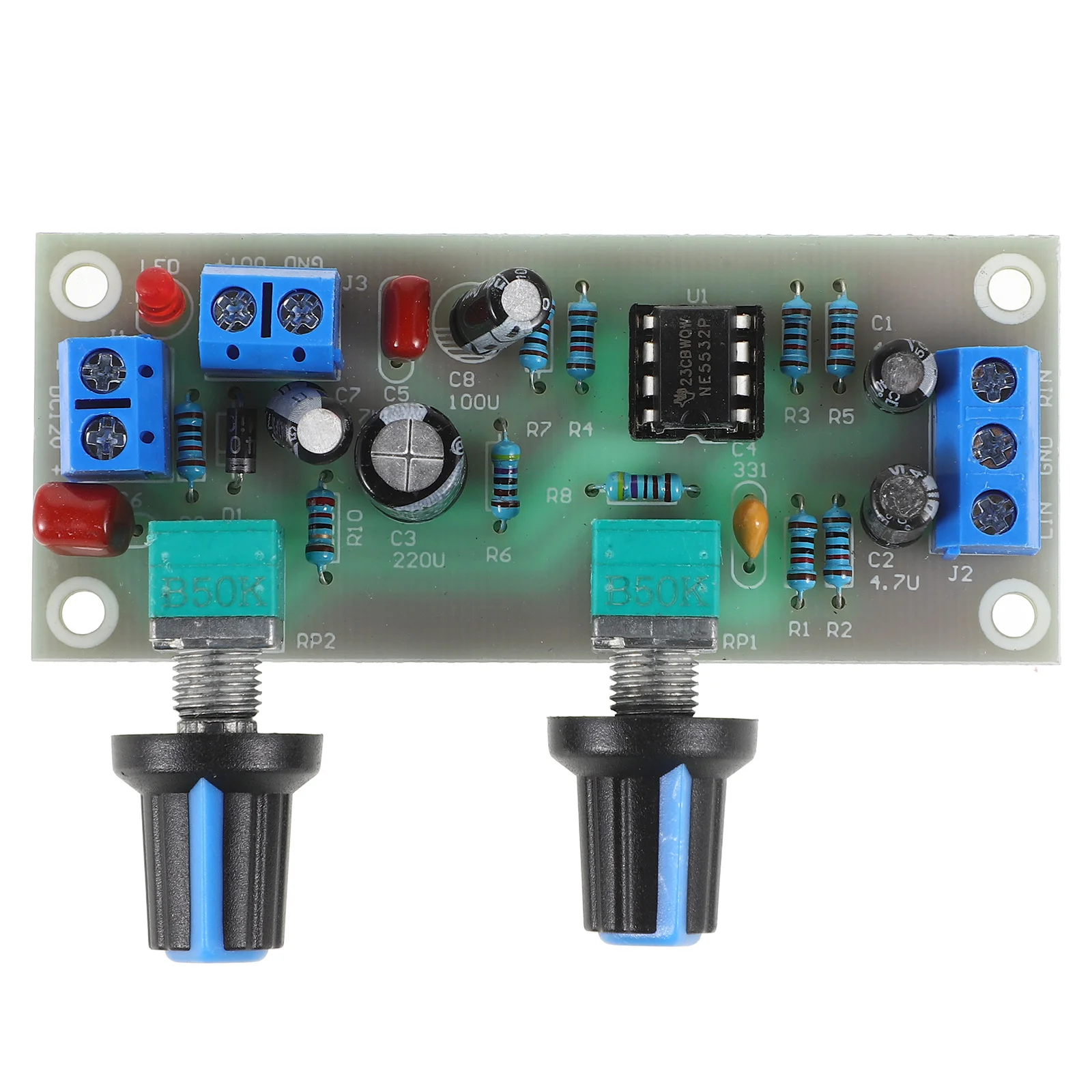 

Audio Amp Subwoofer Preamp Board Bass Amplifier for DIY Speakers Green Stereo Module Volume Control