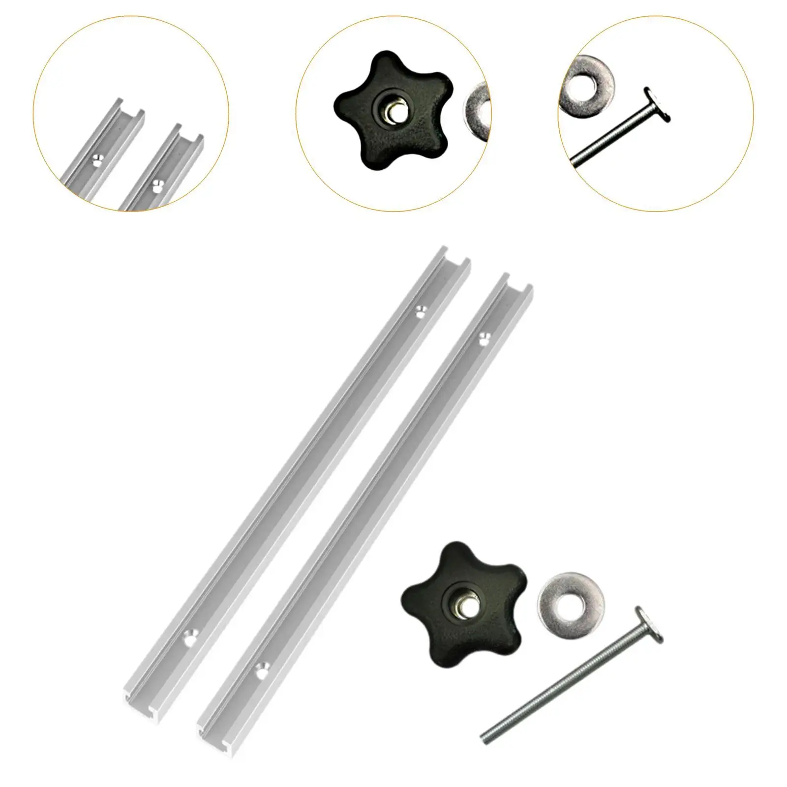 Kit de gabarit de piste d'onglet en T, léger, facile à installer, polyvalent pour le travail de calcul, longueur robuste, fente de fixation en aluminium de 30.5cm