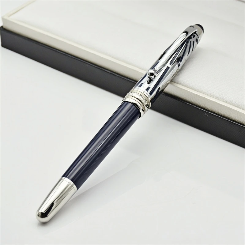 2024 New 100th Anniversary Origin Special Edition 163 MB Ballpoint Pen Luxury Office Blue Resin Metal Hollow Carving Ink Pens