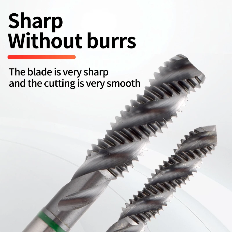 GULING 1PCS HSS-G JIS Standard Green Ring Spiral Fluted Tap M3 M4 M5 M6 M8 M10 M12 Machine Screw Thread Taps For Steel