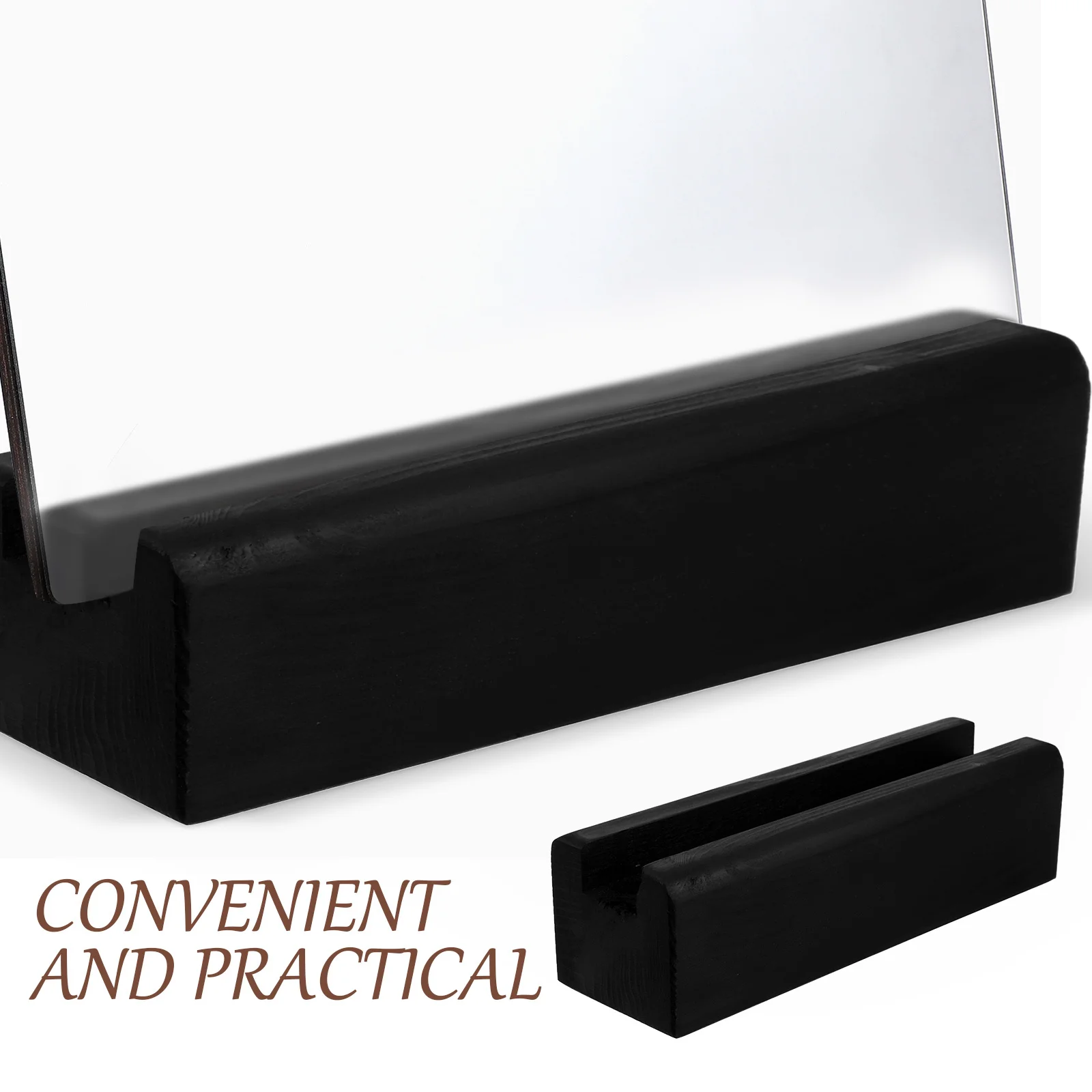 

Multi-Use Wooden Full Length Mirror Support Slot Design Holder Stand Base Anti-Skid Floor Mirror Rack Household Display