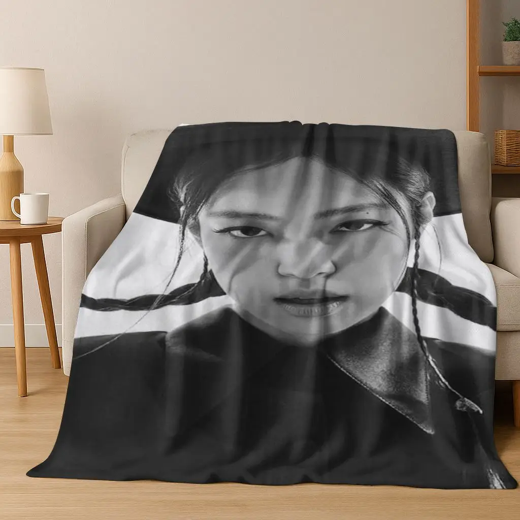 ثلاثية الأبعاد جيني كيم Kpop B-أسود الوردي المغني ستار الفانيلا بطانية لينة رمي بطانية للسرير غرفة نوم غرفة المعيشة السفر نزهة هدية #6