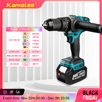 Kamolee 13MM Brushless Electric Impact Drill Cordless Screwdriver Lithium Battery Charging Hand Drill For Makita 18V Battery