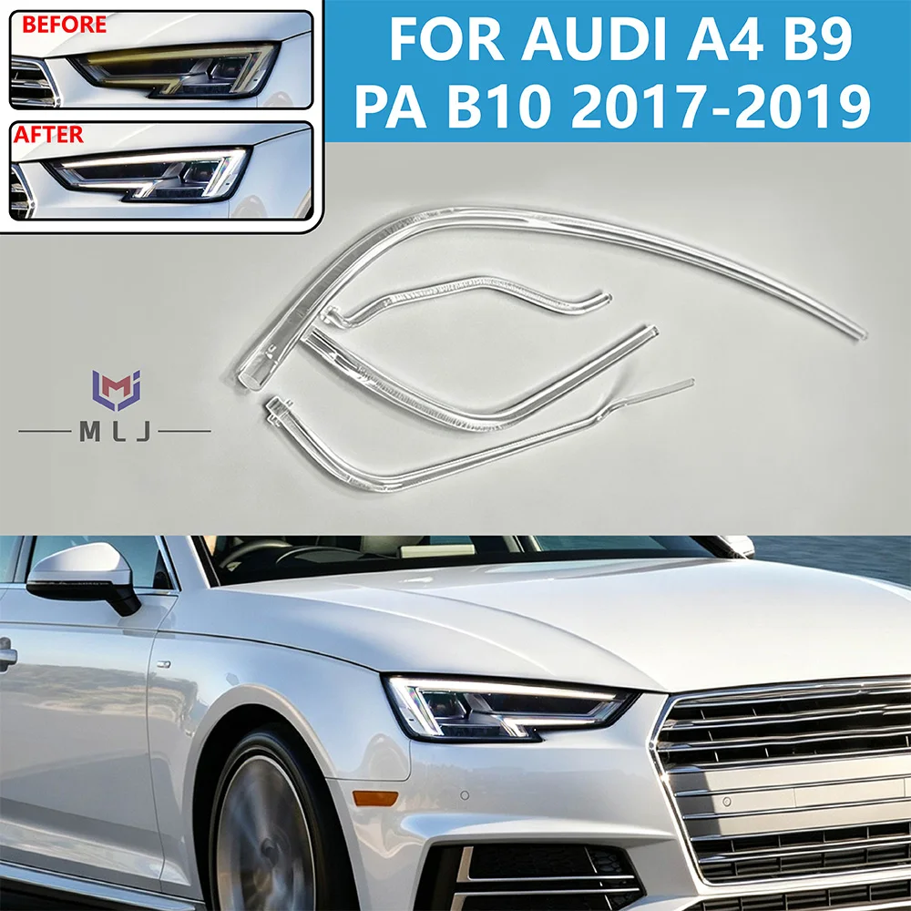 Angel Eye DRL Light Guide Strip Acrylic Tube For Audi A4 A4L B9 PA B10 2017‑2019 Headlight Daytime Running Light Bar Repair Part