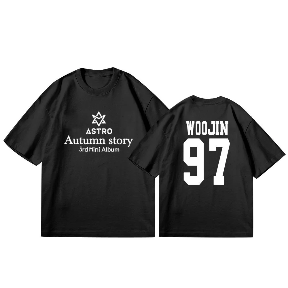 Kpop ASTRO T-shirt Short Sleeve Round Loose Casual Round Neck Unisex Style Short Sleeved T-shirt Clothing Unisex Top Fans Coupl