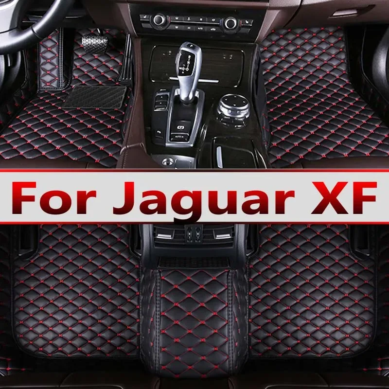 Car Floor Mats For Jaguar XF X260 2016~2022 Carpet Rugs Durable Leather Mat Anti Dirty Pads Auto Interior Parts Car Accessories