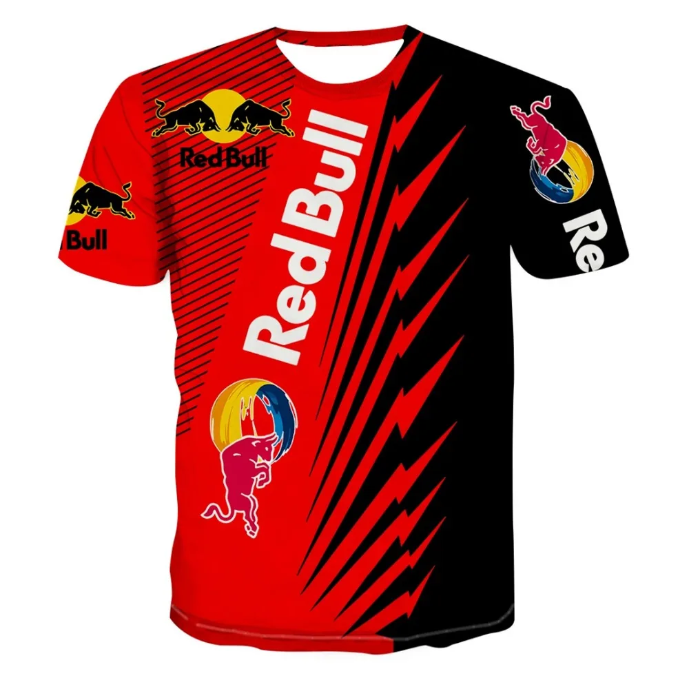 Camiseta Red Bull para hombre, camiseta de gran tamaño con estampado 3D, nueva camiseta de moda de manga corta para hombre, ropa para hombre Red Bull