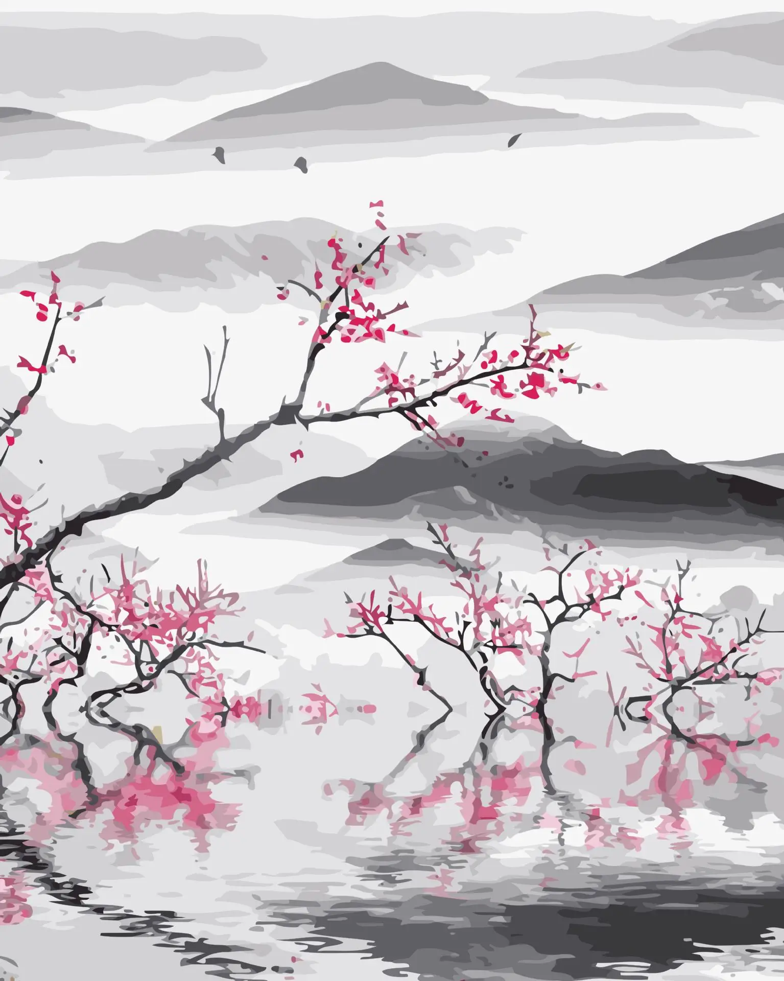 

8320140 Digital Ainting, Digital Coloring, Plant Scenery, Flower Landscape, Decoration