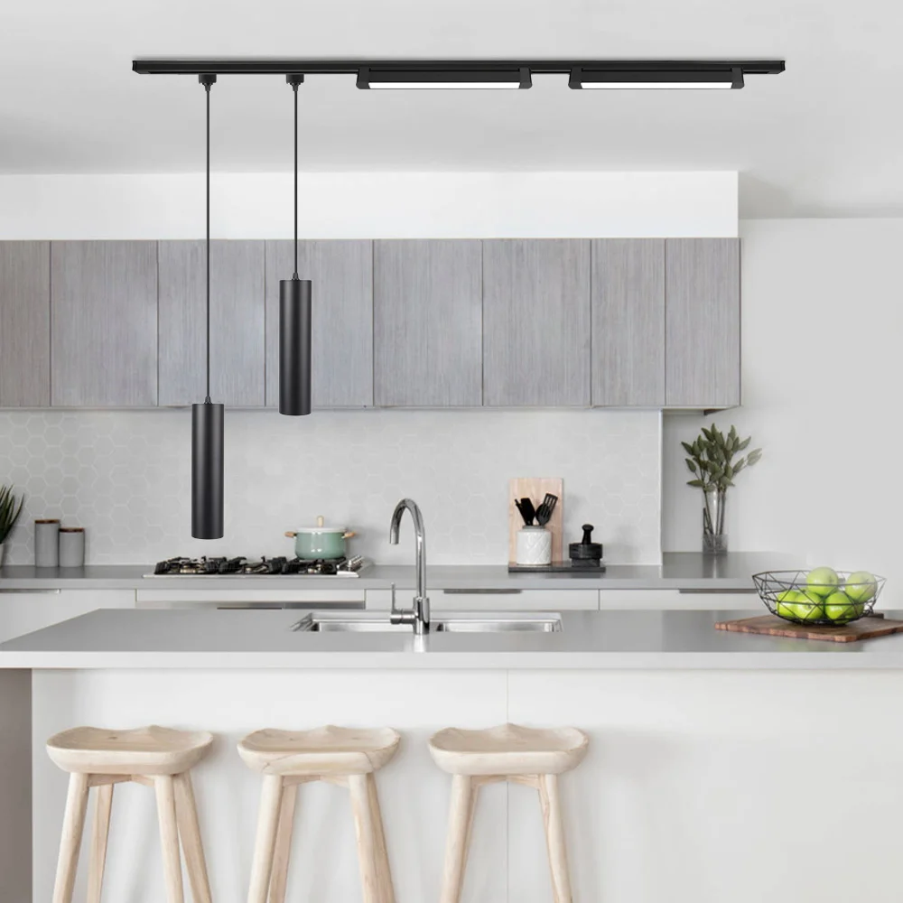 Long Track Lighting LED Track Chandelier AC110V 220V Floodlight Indoor for Living Room Kitchen Clothing Shop Track Rail Lamp Set