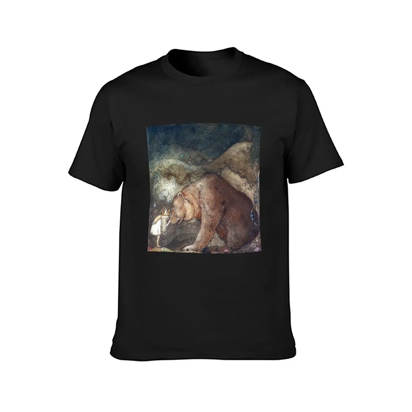 John Bauer Poor little Basse T-Shirt quick-drying blacks hippie clothes mens t shirts