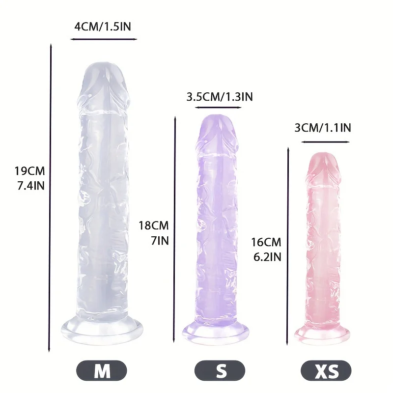 Adult Supplies Sex Toy Big Crystal Clear Jelly Realistic Dildo With Suction Cup Huge Transparent Penis Dick Anal Plug Butt Plug