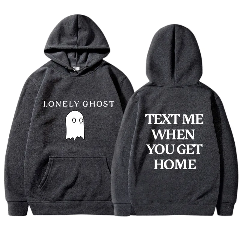 Printed cute LONELY GHOST men women hoodie loose casual clothing long sleeve hooded pullover personality streetwear sweatshirts