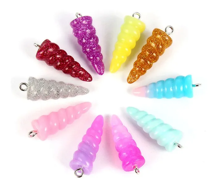 10pcs/lot 29x9mm mix color colorful resin charms with hooks for diy findings