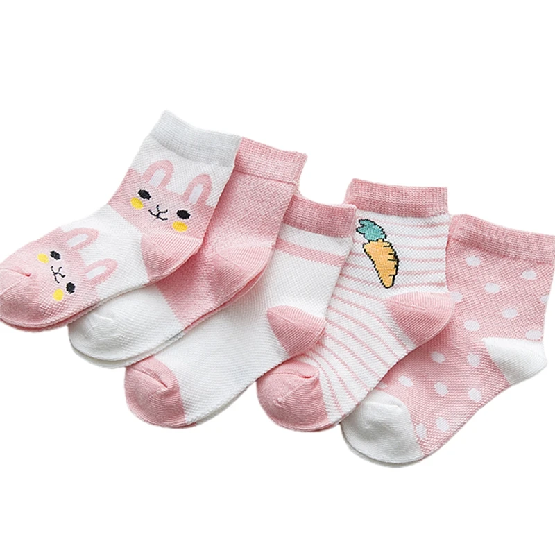 

Suefunskry Baby Girls Boys Cotton Socks Cartoon Pattern Socks Soft Breathable Mesh Thin Socks for Toddlers and Kids 0-9Years