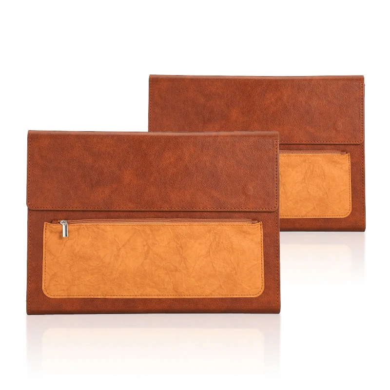 A4 مجلد ملفات جلدية حقيبة مستندات سعة كبيرة حقيبة أعمال مقاوم للماء عقد البيانات فاتورة حقيبة ملفات اللوازم المكتبية جديد