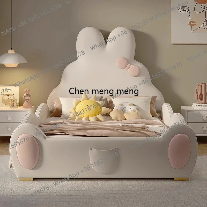 

Nordic Princess Children's Bed guardrail design cute cartoon kids bed Rabbit appearance creativity cama madera luxury furniture