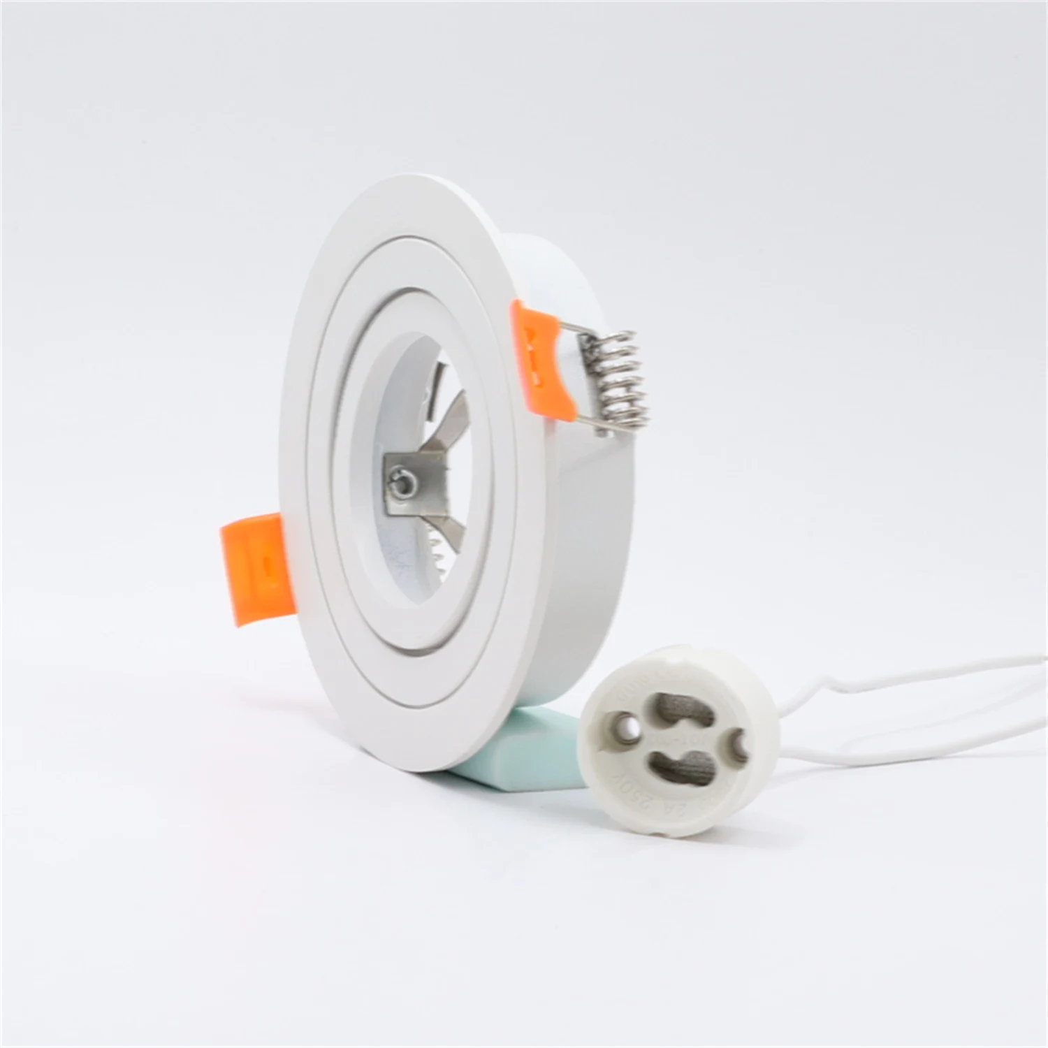 Lampu LED Modern downlight aluminium antisilau bulat lampu LED ke bawah potongan 70mm bingkai perlengkapan