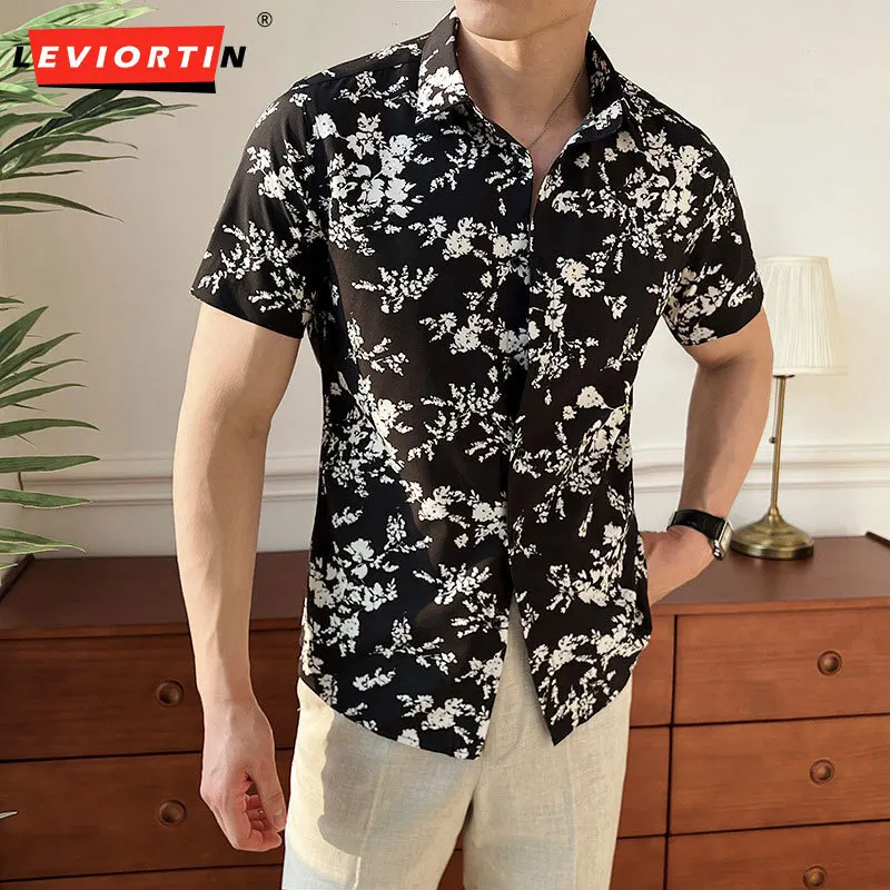 

2025 новая мужская рубашка с короткими рукавами, деловая повседневная рубашка с принтом A311-CSZ78170-P33