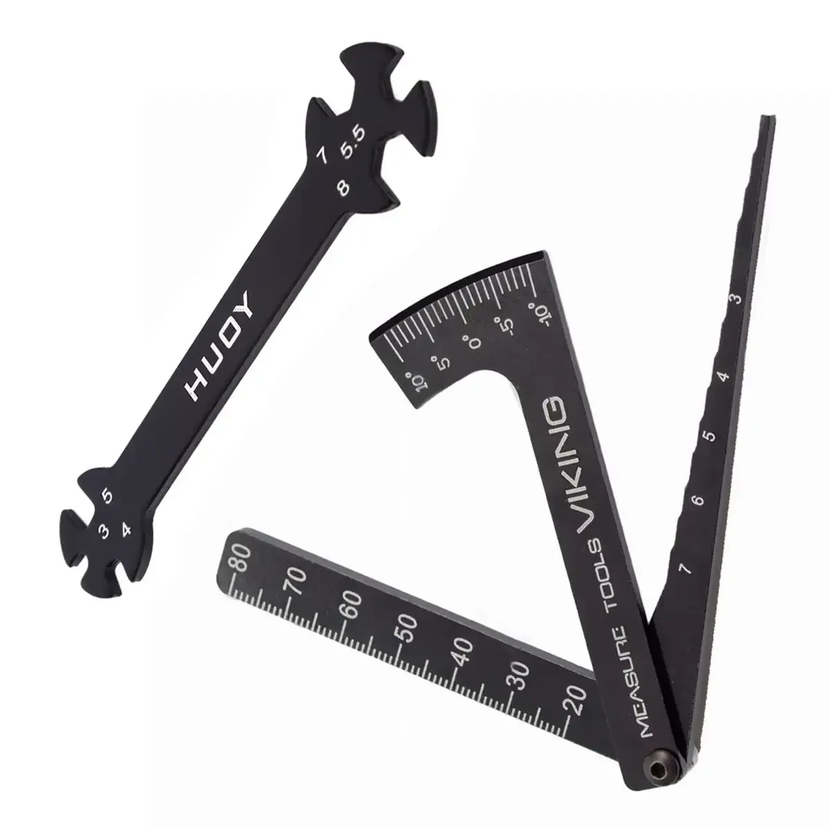 3in1 Camber Gauge Height Wheel Measure & 6in1 3/4/5/5.5/7/8MM Wrench for 1/10 1/8 GT Buggy drift Monster truck Crawler Car Tools
