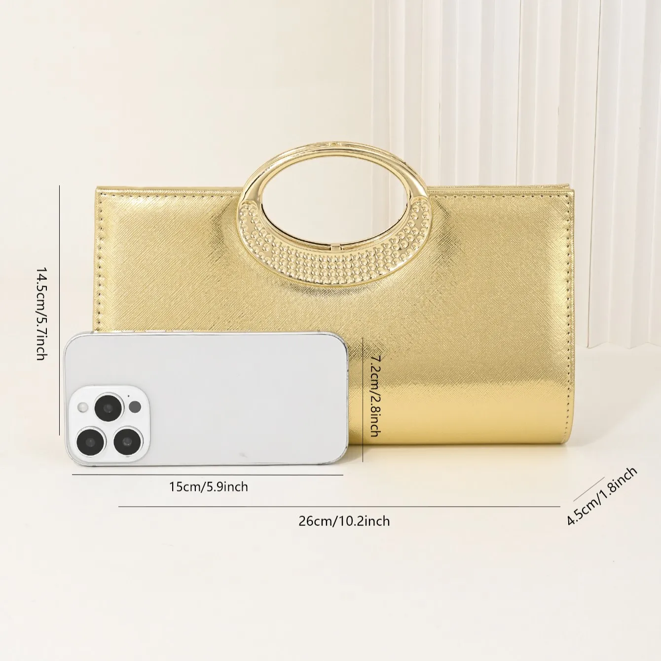Women's Crystal Oval Handle Glitter Clutch for Women for Evening Occasions, Parties, Weddings, Cocktails, Proms, etc view 3