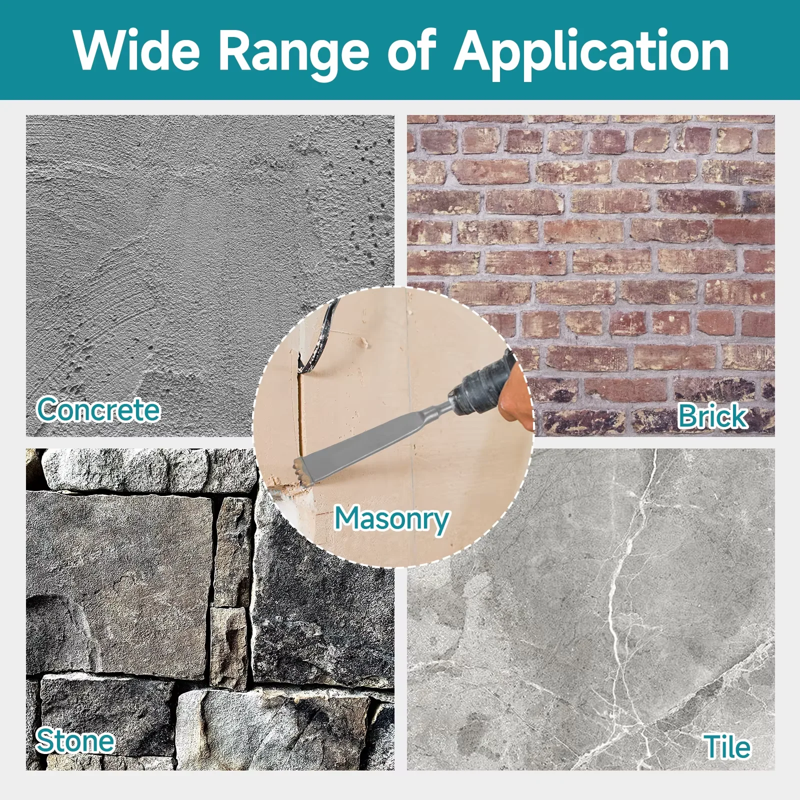 SDS PLUS Shank Electric Hammer 4Tooth Carbide Tungsten Carbide Tipped Alloy Chisel Bushing Bit For Concrete Granite Masonry Tool