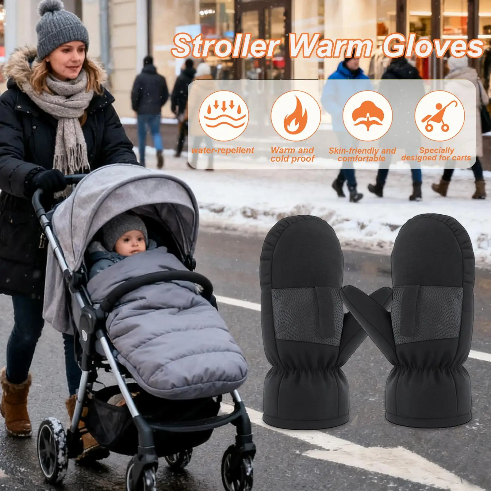 

Зимняя теплая коляска, ручная муфта, перчатки, детская коляска, меховой флисовый чехол для рук, аксессуары для уличной коляски