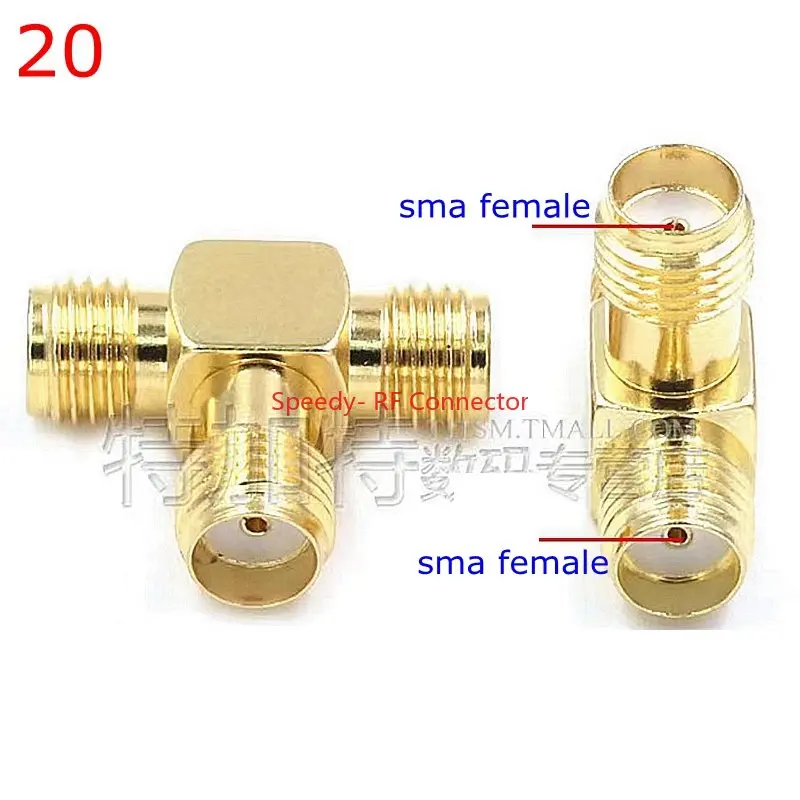 2 teile/los sma zu sma männlich weiblich gerade Stecker 90 Grad rechtwinkliges T-Stück Typ 3way Splitter rpsma zu RP-SMA männlichen Adapter rf