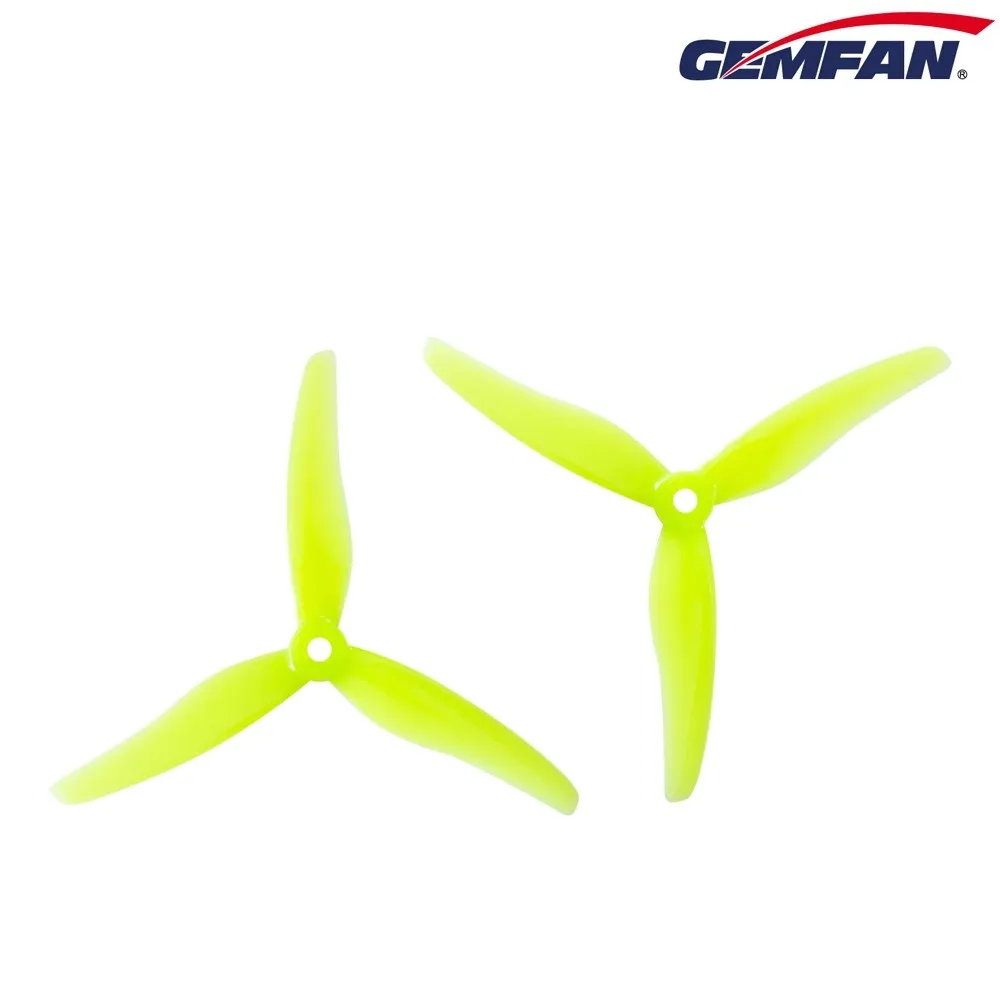 2 paires/4 pièces Gemfan 51433 5 pouces 3 pales/tri-lames accessoires d'hélice CW CCW moteur sans brosse hélice FPV pour drone de course FPV