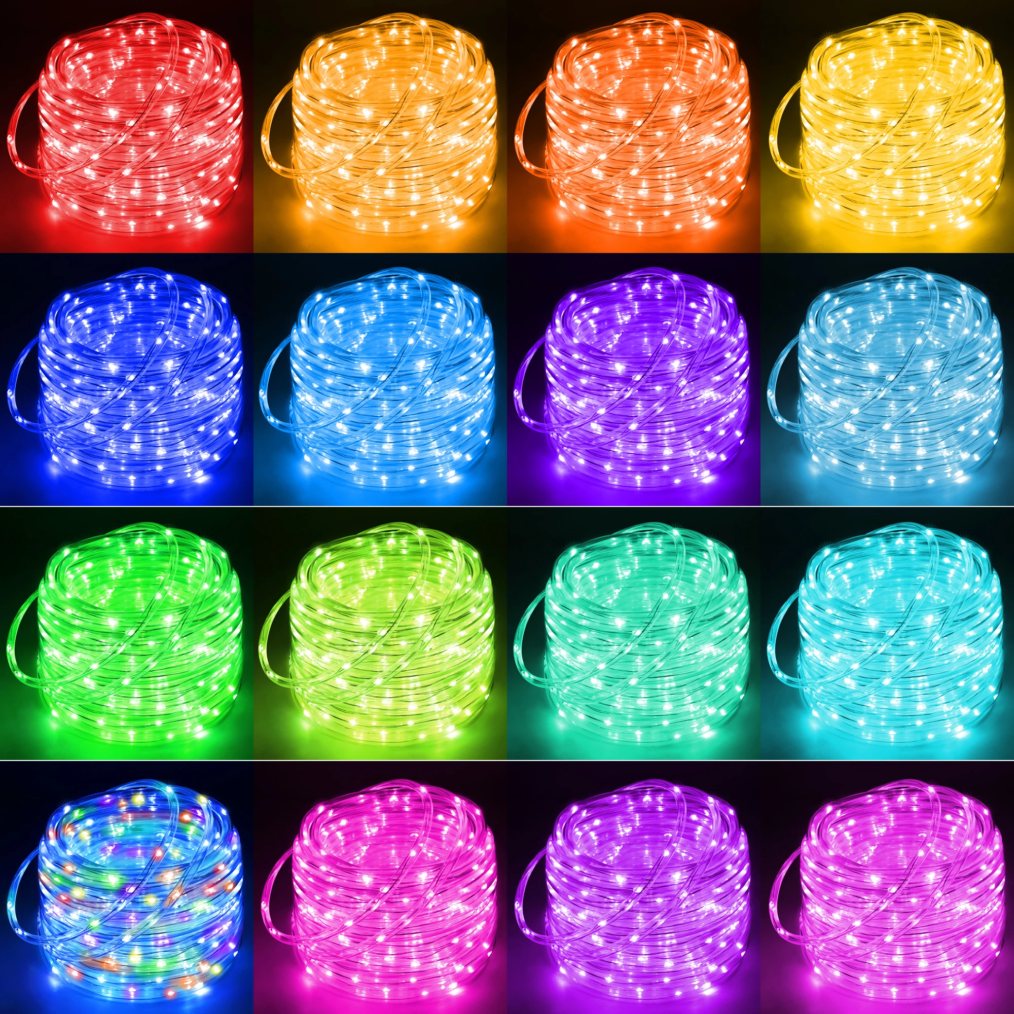 Ollny 33FT Luci a corda per esterni, luci a stringa 100LED impermeabili con telecomando, lucine che cambiano colore per decorazioni nuziali